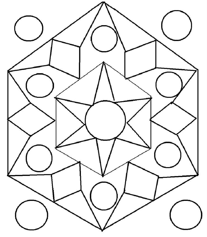 Pattern Coloring Pages For Kids
 Rangoli design coloring printable Page for kids 1