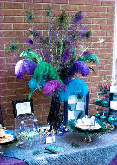 Peacock Birthday Decorations
 Little Sooti Peacock Themed Engagement Party