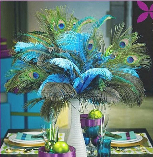 Peacock Wedding Decorations For Sale
 Cheap Sale Genuine Natural Peacock Feather Elegant