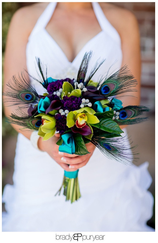 Peacock Wedding Flowers
 Trending – Peacock theme jewel toned wedding colors