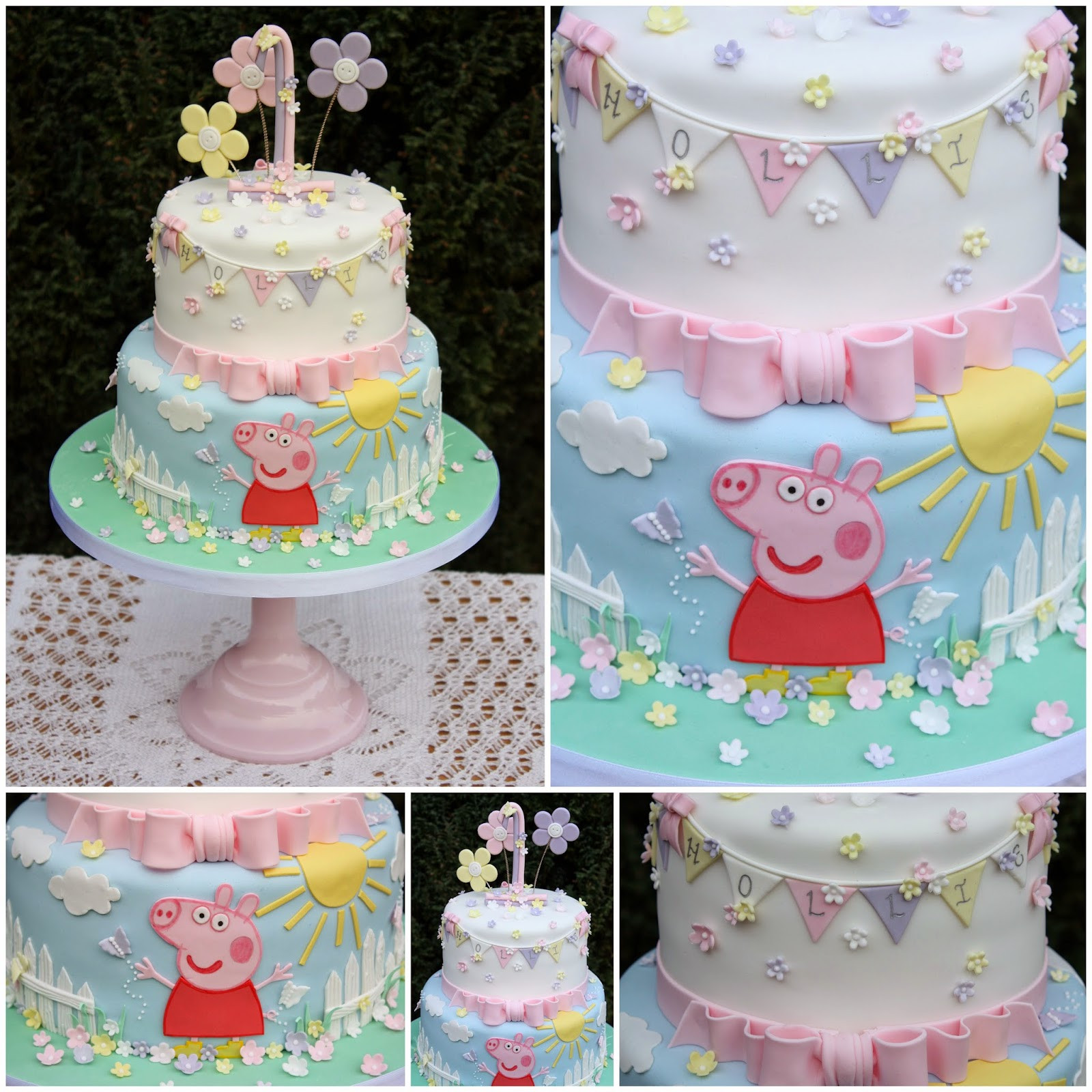 Peppa Pig Birthday Cakes
 Tiers & Tiaras Hollie s Peppa Pig 1st Birthday Cake