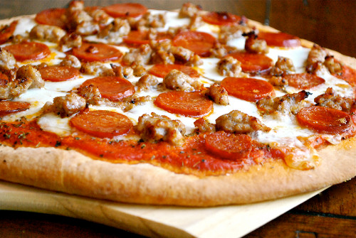 Pepperoni And Sausage Pizza
 Italian Sausage and Pepperoni Pizza • A Sweet Pea Chef
