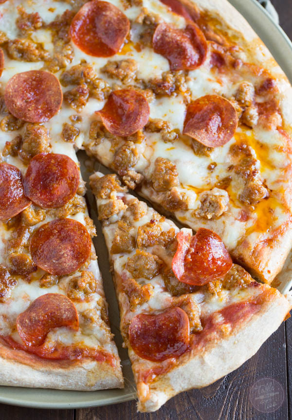 Pepperoni And Sausage Pizza
 Spicy Sausage and Pepperoni Pizza Table for Two
