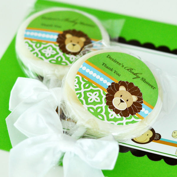 Personalized Baby Shower Party Favor
 96 Jungle Safari Lollipops Personalized Lollipop Baby