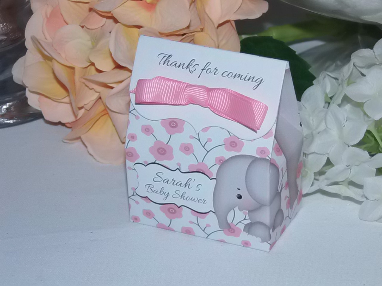 Personalized Baby Shower Party Favor
 Elephant Favor Bags Personalized Baby Shower Favors Pink