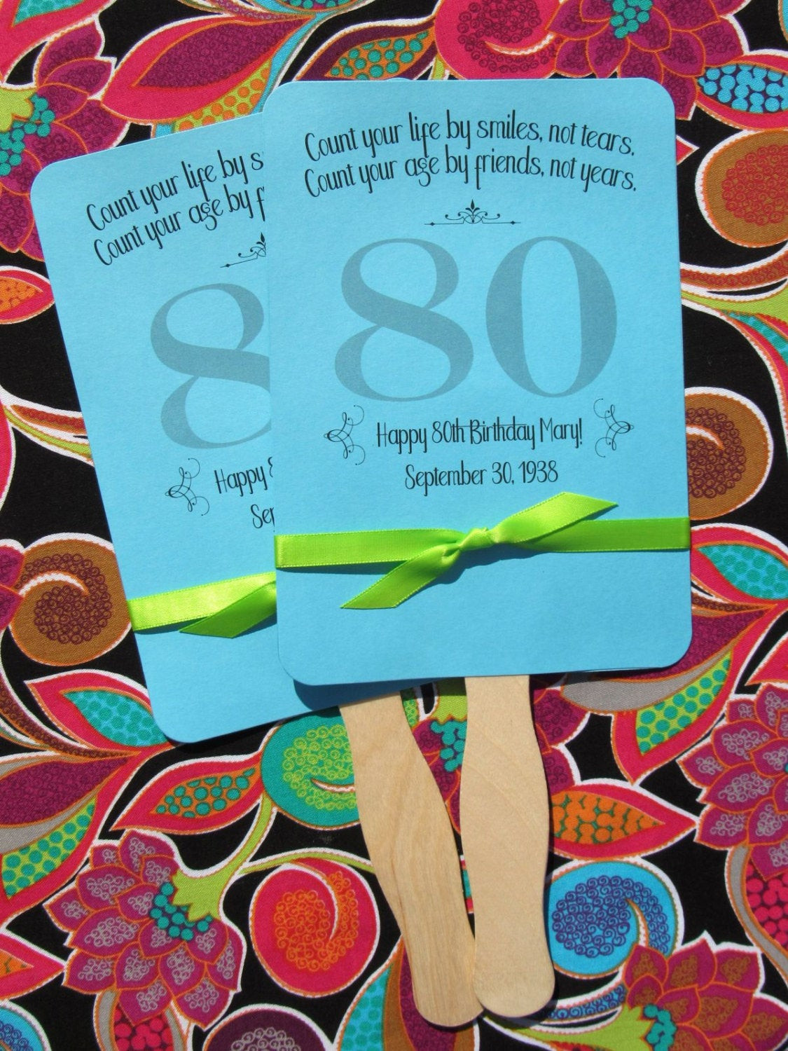 Personalized Birthday Decorations
 Adult Birthday Favor 80th Birthday Personalized Fans