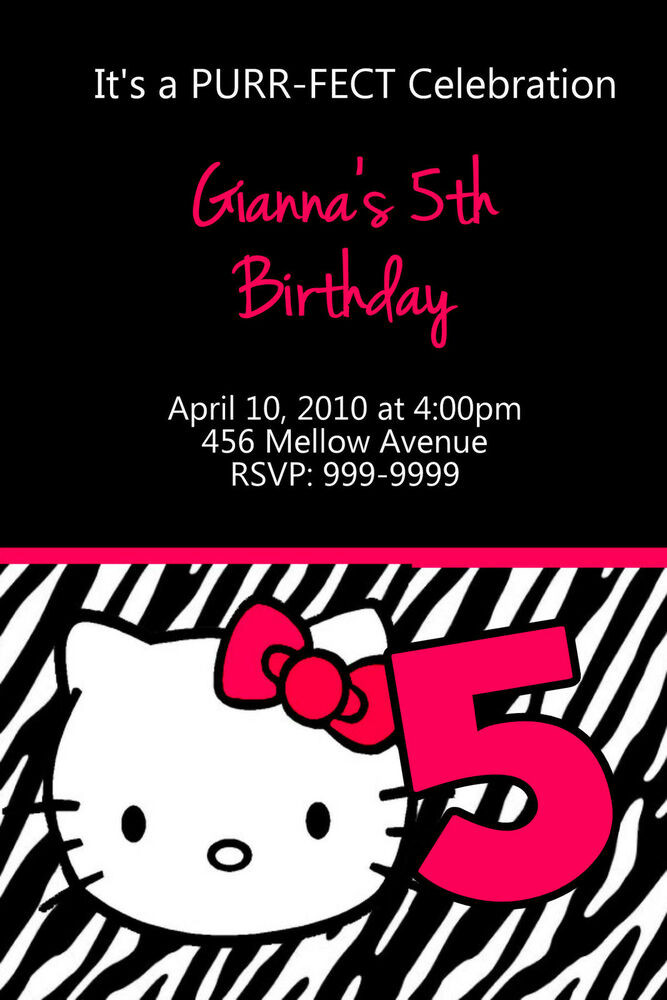 Personalized Hello Kitty Birthday Invitations
 Personalized HELLO KITTY Birthday Invitations U Print 24