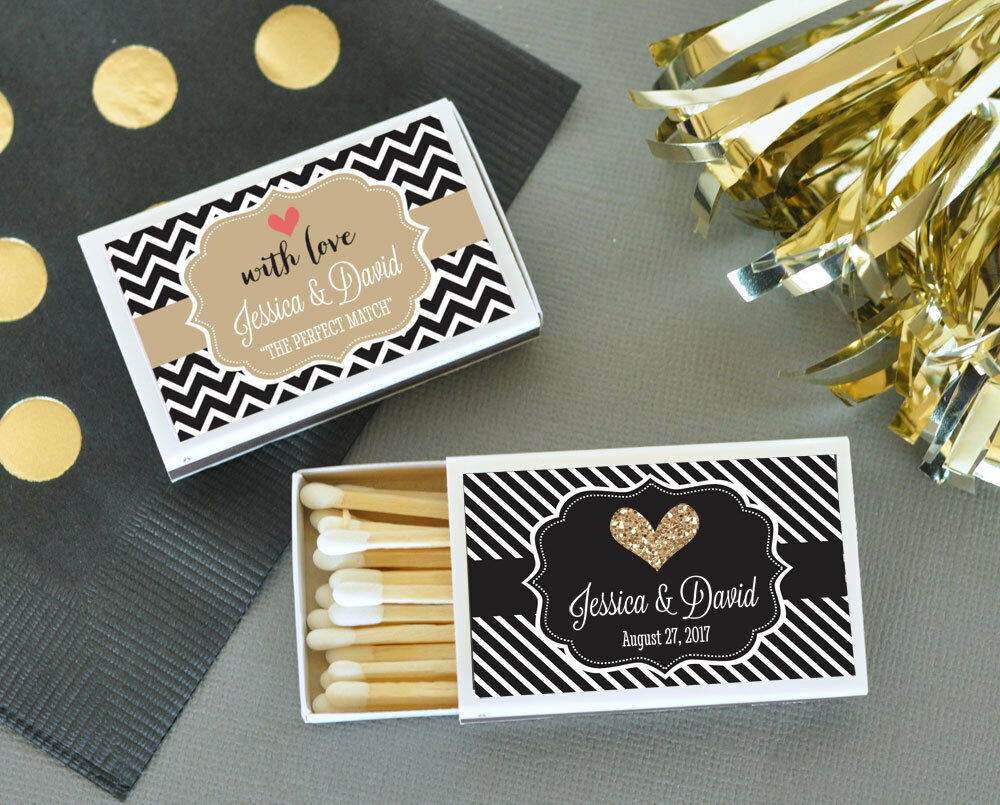 Personalized Wedding Favors
 50 Personalized Wedding Theme Match Boxes Bridal Shower