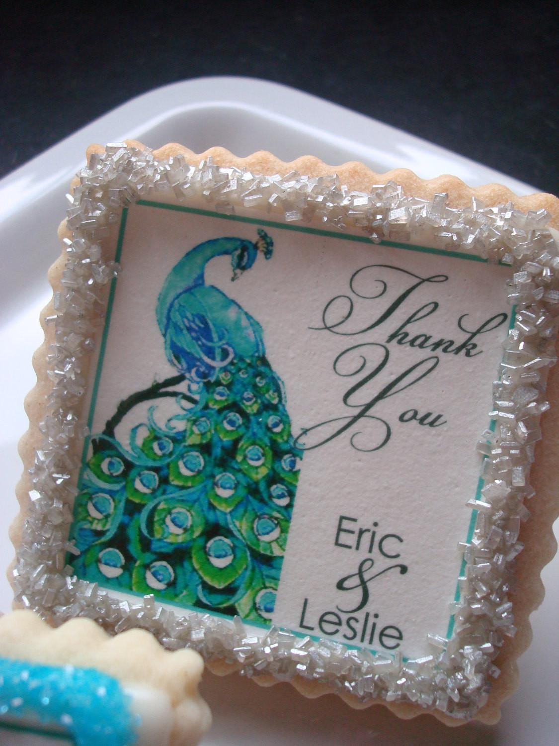 Personalized Wedding Favors
 Peacock Personalized Wedding Favor Shower Cookie Favors