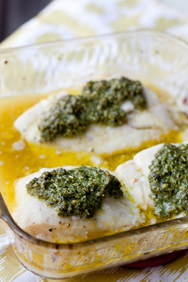Pesto Fish Recipes
 Paleo Baked Fish with Lemon Basil Pesto and Two Sides