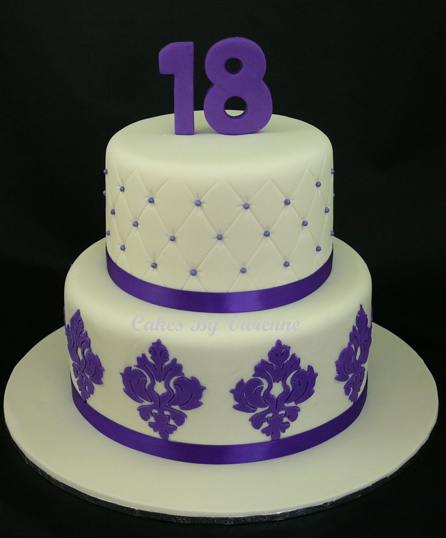 Photo Birthday Cake
 Damask And Quilted Birthday Cake CakeCentral