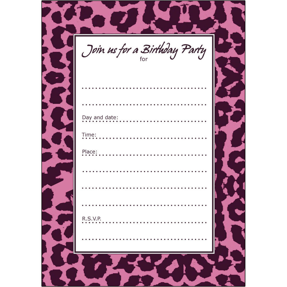 Picture Birthday Invitations
 10 Birthday Party Invitations Fill ins BPFI 034