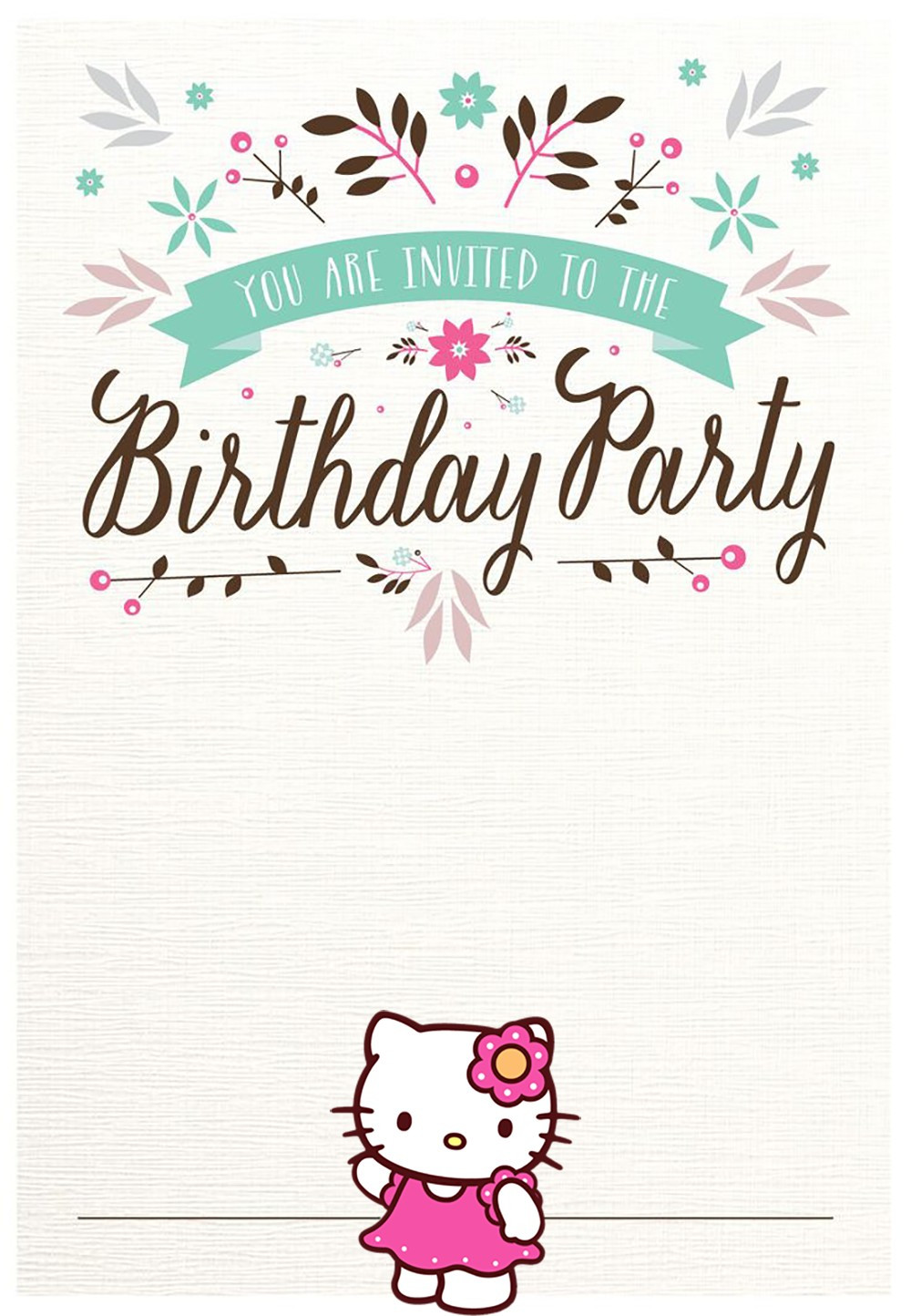 Picture Birthday Invitations
 Hello Kitty Free Printable Invitation Templates