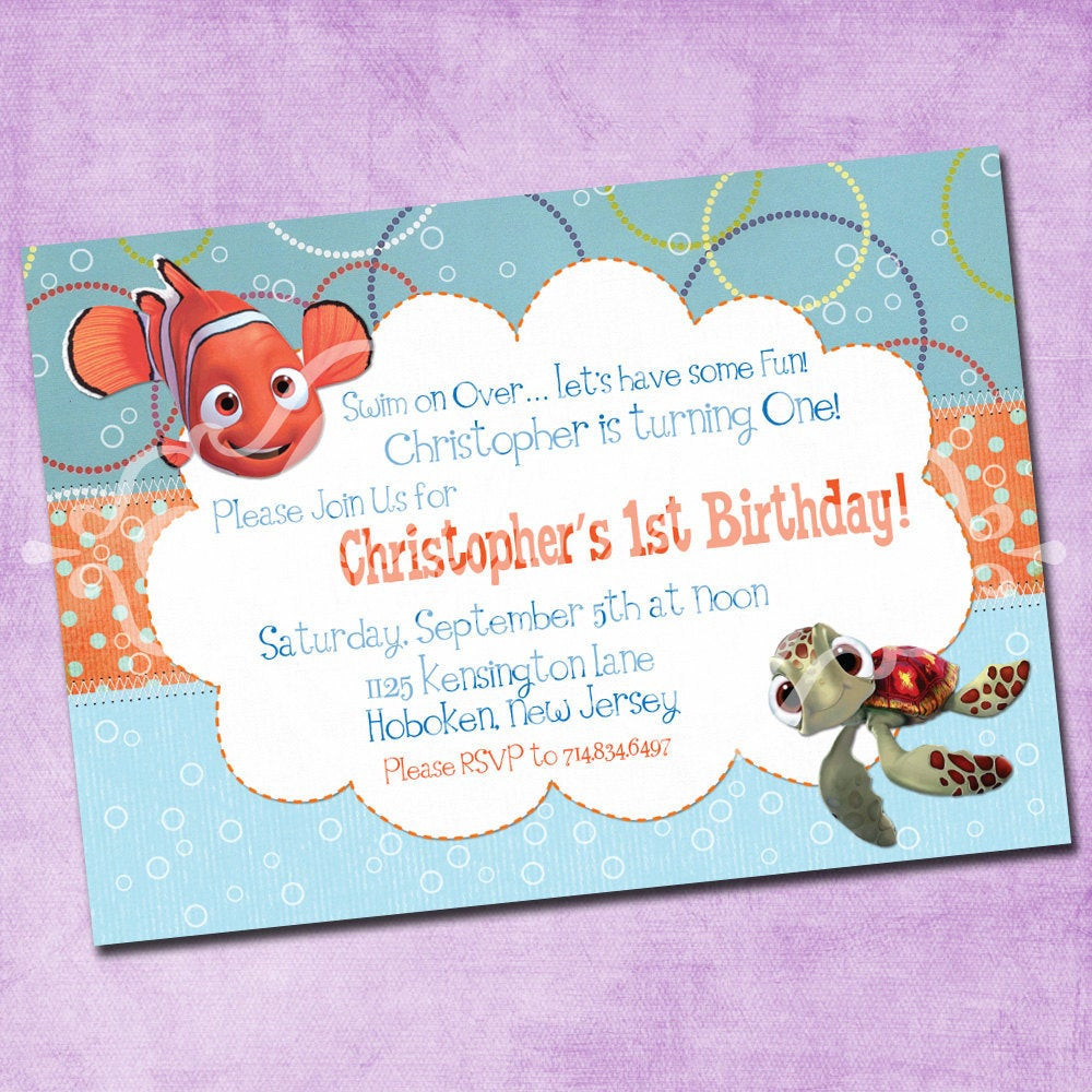 Picture Birthday Invitations
 Finding Nemo Birthday Invitation