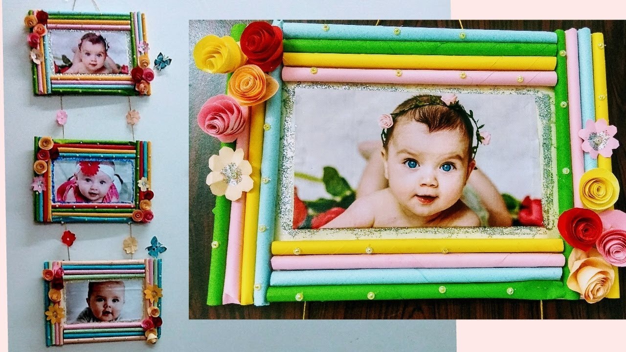 Picture Frame Decorating Craft Ideas
 DIY How To Make Colour Paper Frames Wall Hanging