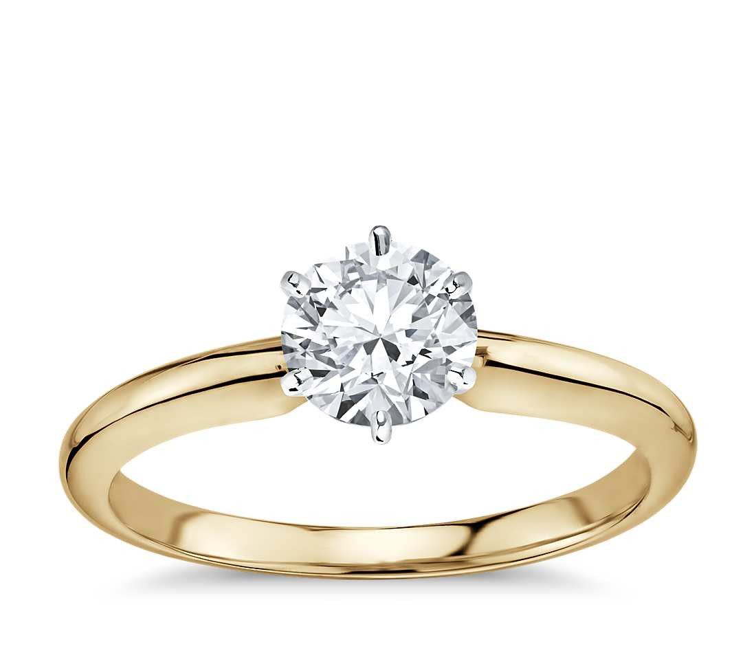 Picture Of Wedding Rings
 Classic Six Prong Solitaire Engagement Ring in 18k Yellow