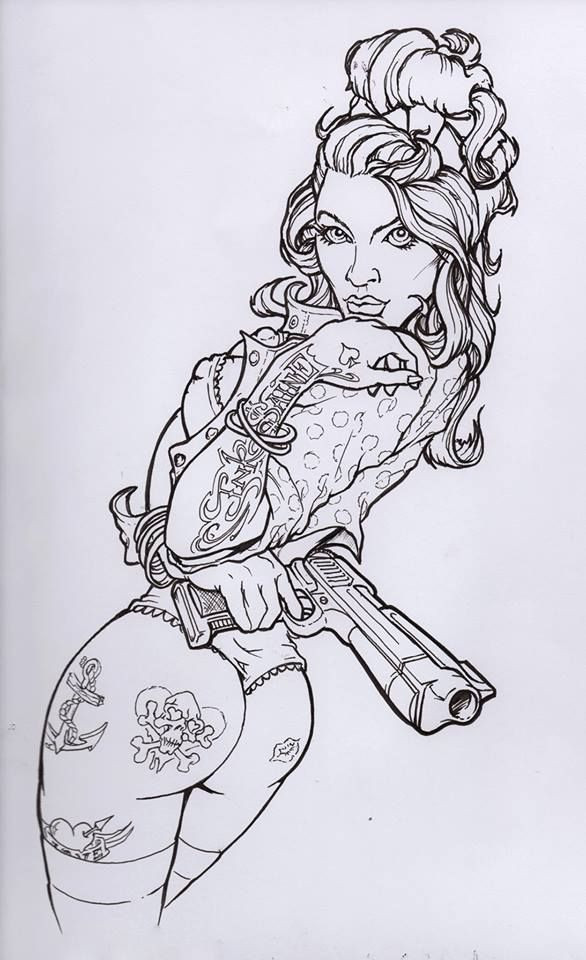 Pin Up Girls Coloring Pages
 Pin Up Ink Avenue InkSaine tattoos in 2018