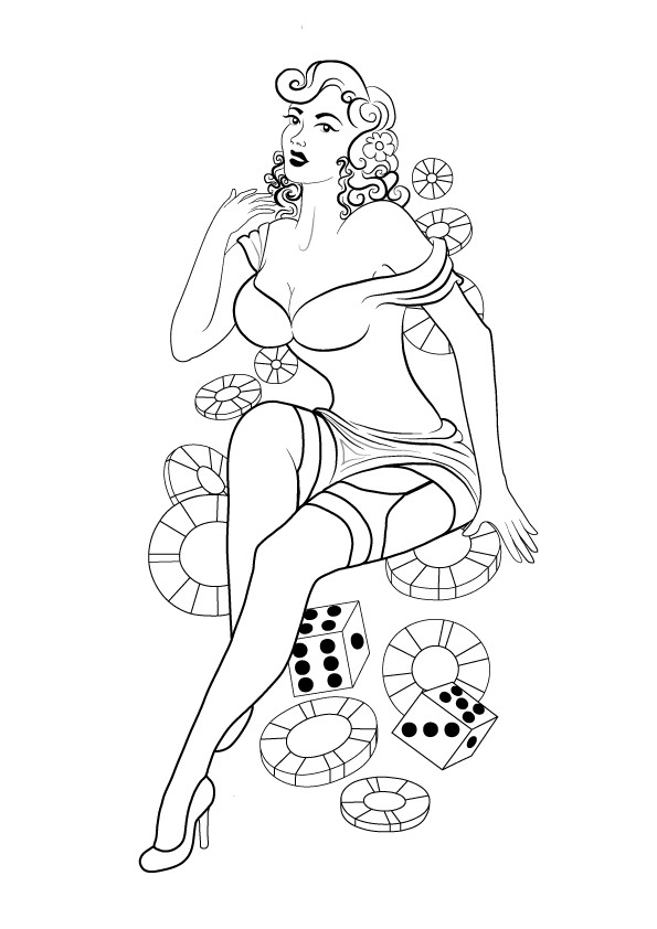 Pin Up Girls Coloring Pages
 Let s Pretend June 2012
