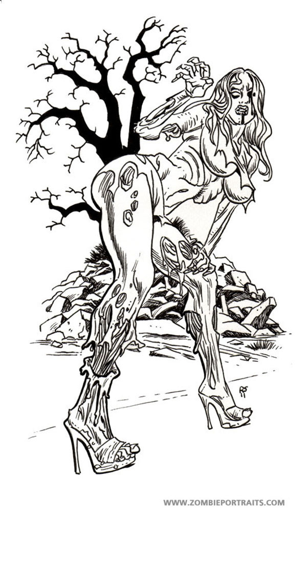 Pin Up Girls Coloring Pages
 Pin Up Zombie Girls e Tree Hill of the Living Dead