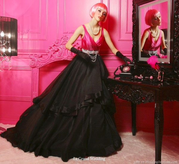 Pink And Black Wedding Dresses
 black and hot pink wedding dresses