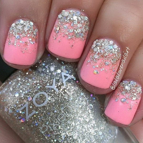Pink And Glitter Nail Designs
 70 Stunning Glitter Nail Designs 2017