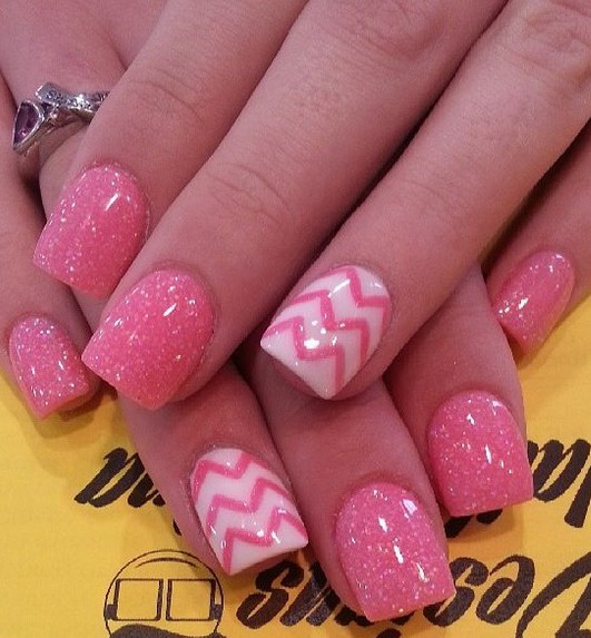 Pink And Glitter Nail Designs
 15 Pink Nail Arts You Must Have Pretty Designs