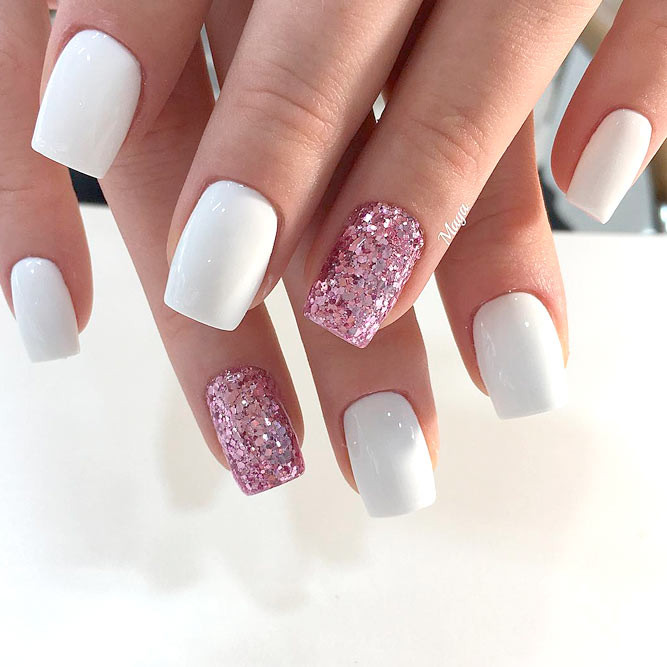Pink And White Glitter Nails
 Awesome White Acrylic Nails