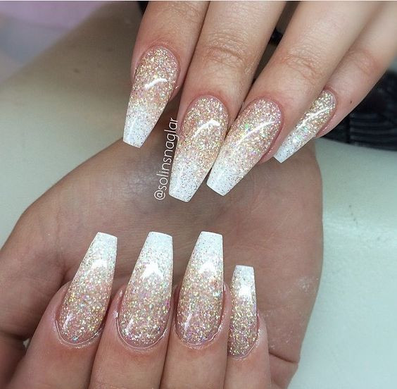 Pink And White Glitter Nails
 The Best Coffin Nails Ideas That Suit Everyone