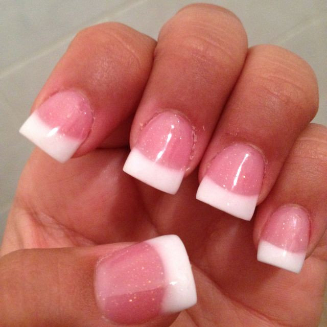 Pink And White Glitter Nails
 Glitter pink and white nails