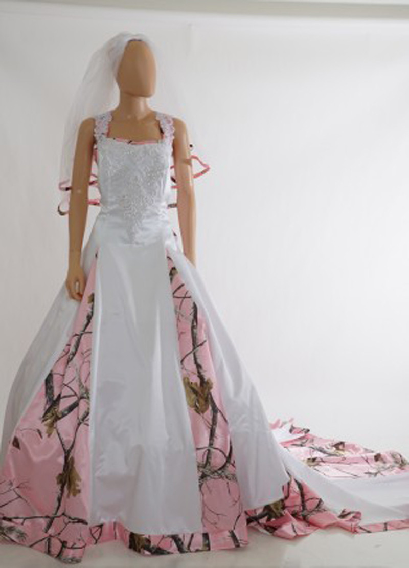 Pink Camo Wedding Dress
 Aliexpress Buy straps pink camo wedding dresses 2018