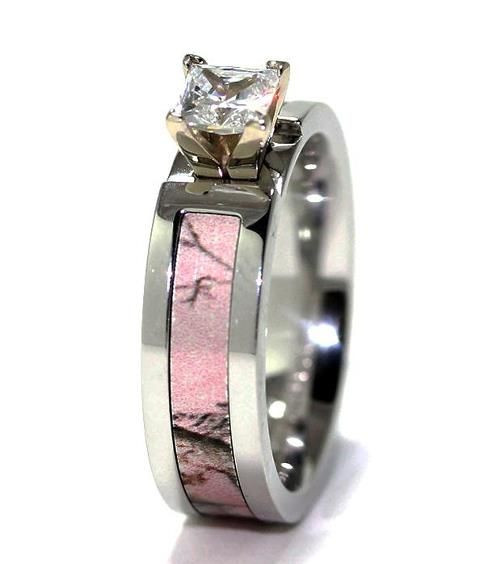 Pink Camo Wedding Rings For Her
 pink camo wedding rings for her