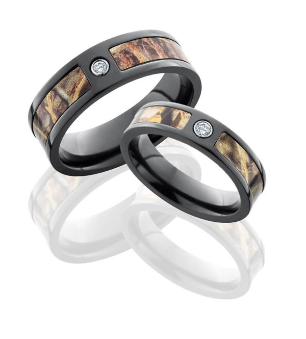 Pink Camo Wedding Rings For Her
 pink camo wedding ring for her