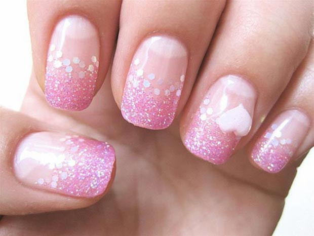Pink Glitter Gel Nails
 15 Amazing Valentine s Day Nails Ideas StyleFrizz
