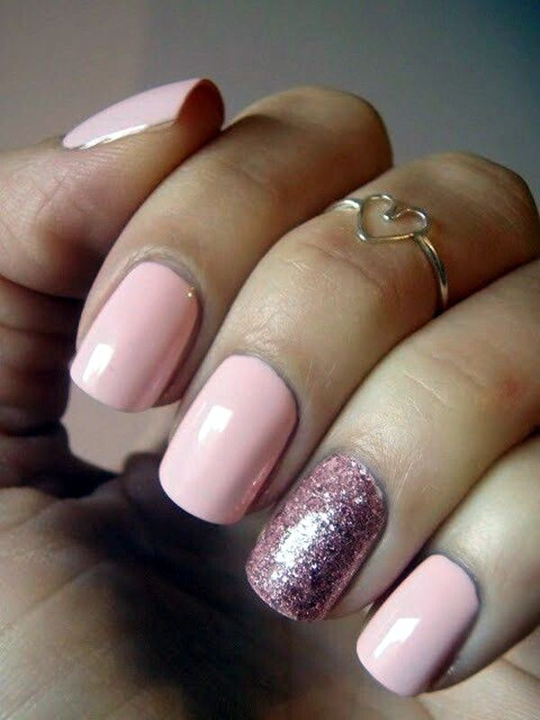 Pink Glitter Gel Nails
 Light Pink Glitter Gel Nails s and