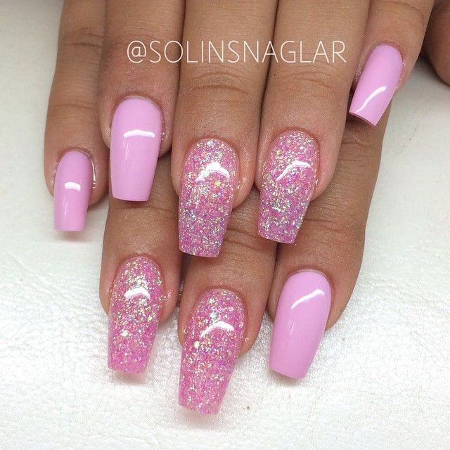 Pink Glitter Nails Acrylic
 5189 best NAIL ART images on Pinterest