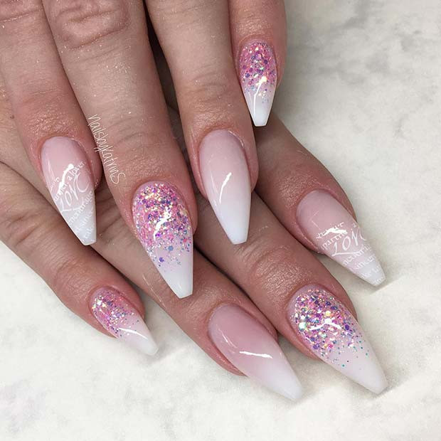 Pink Glitter Nails
 21 of the Most Beautiful French Ombre Nails crazyforus