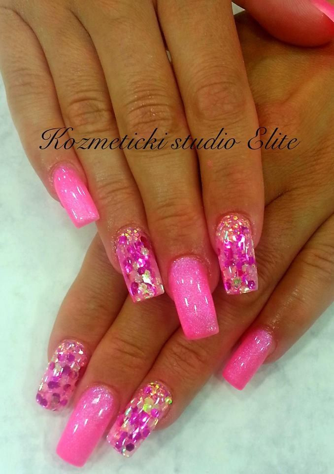 Pink Glitter Nails
 Best 25 Pink glitter nails ideas on Pinterest