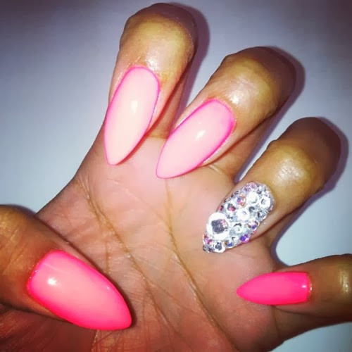 Pink Nail Designs With Diamonds
 Fashionable Nail Art Ideas Nails Diamond Nail Design
