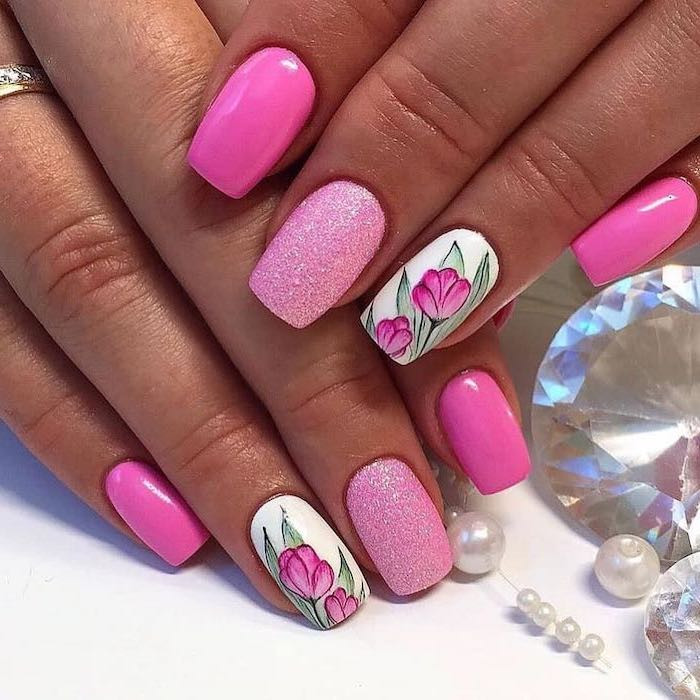 Pink Nail Designs With Diamonds
 1001 ideas for nail designs suitable for every nail shape
