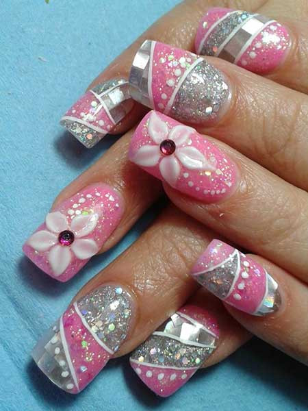 Pink Nail Designs With Diamonds
 24 Pink Nail Designs with Diamonds