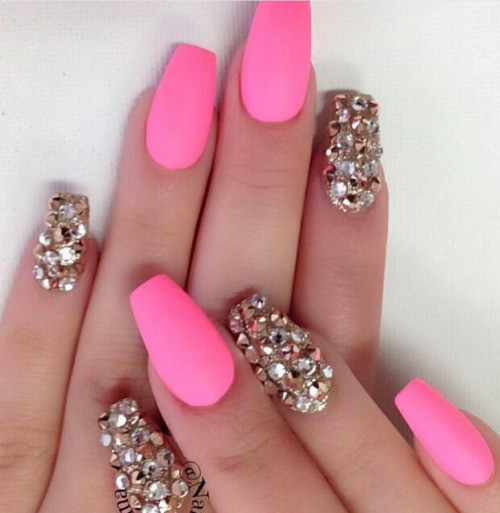 Pink Nail Designs With Diamonds
 Be Sassy and Sweet Top 25 Hot Pink Nails