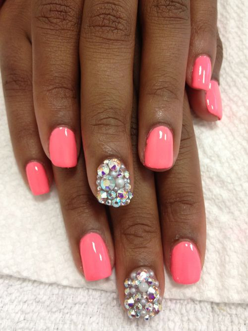Pink Nail Designs With Diamonds
 Summer Nails – The Fashion Tag Blog