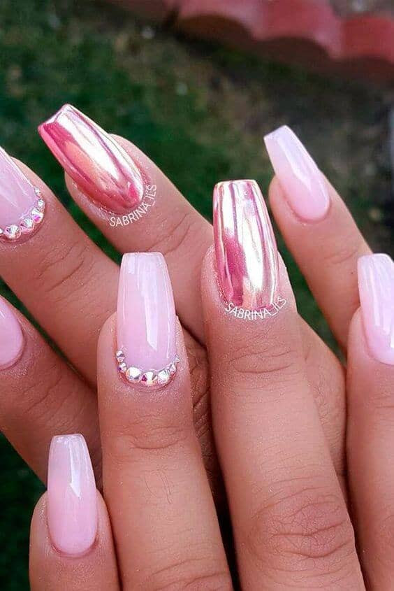 Pink Nail Designs With Diamonds
 50 Sweet Pink Nail Design Ideas for a Manicure That Suits