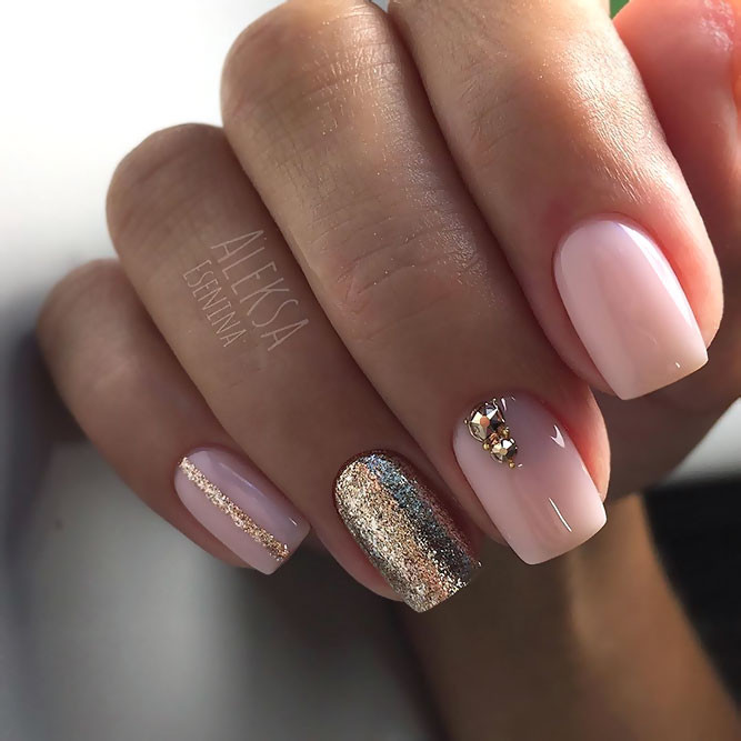 Pink Nail Designs With Rhinestones
 21 Chic Pink And Gold Nails Designs