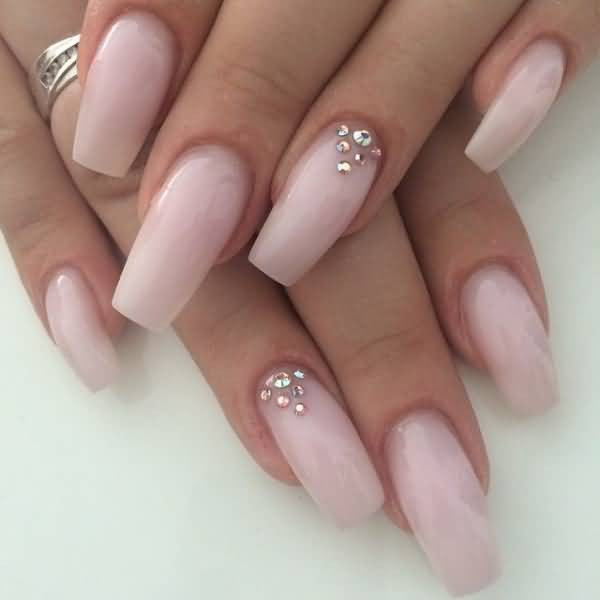 Pink Nail Designs With Rhinestones
 40 Adorable Rhinestones Accent Nail Art Ideas