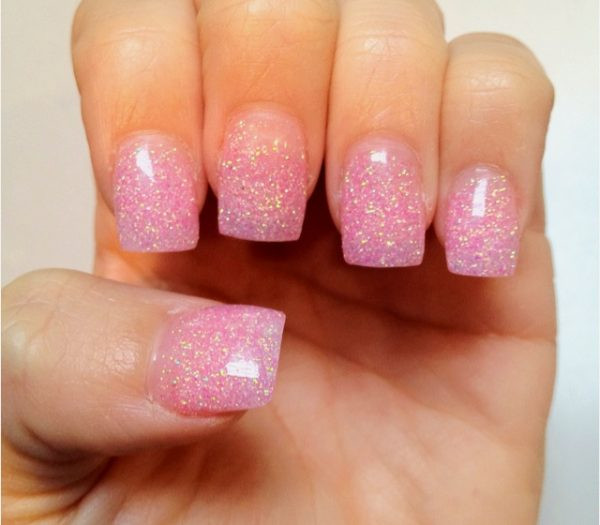 Pink Nails Glitter
 Top 55 Pretty in Pink Nail Designs