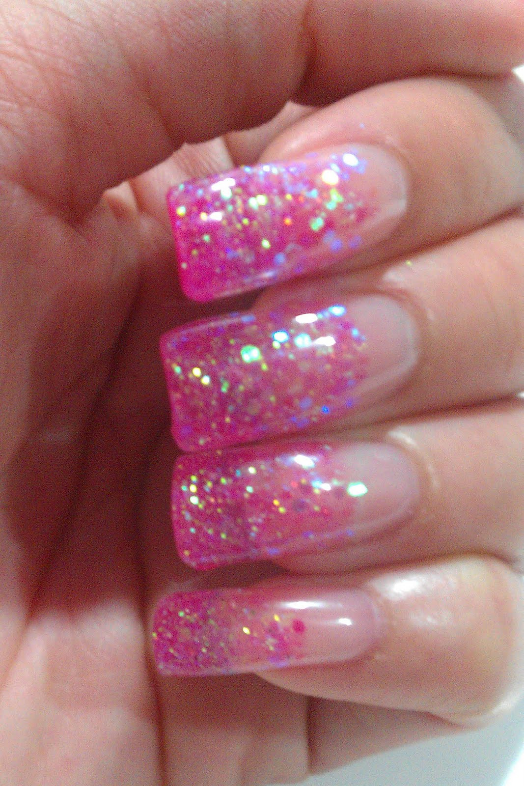 Pink Nails Glitter
 The Clover Beauty Inn NOTD Pink Glitter Gel Nails