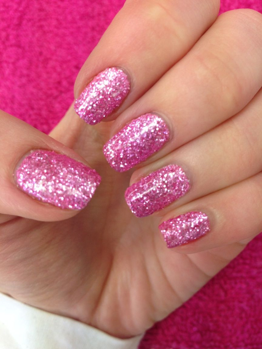 Pink Nails With Glitter
 Pin on Girls Fashion