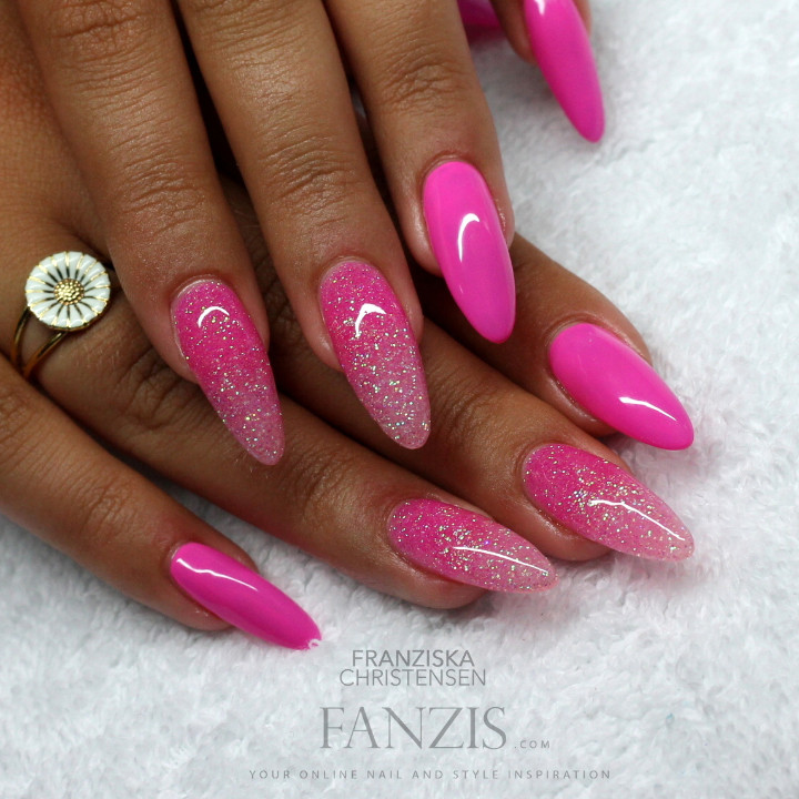 Pink Nails With Glitter
 Nail Art Tutorial Pink Glitter Gra nt