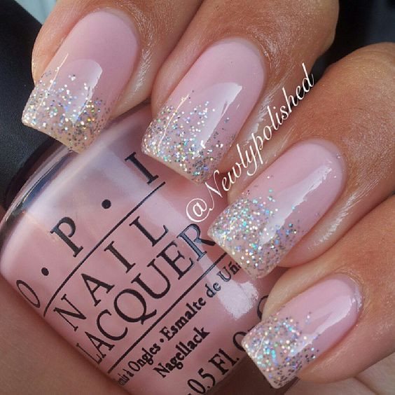 Pink Nails With Glitter Tips
 Top 45 Amazing Light Pink Acrylic Nails